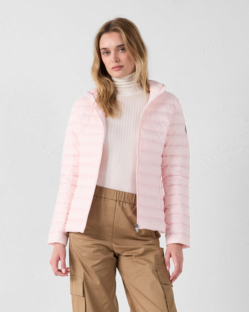Lightweight hooded down Jacket Pink petal Cloe