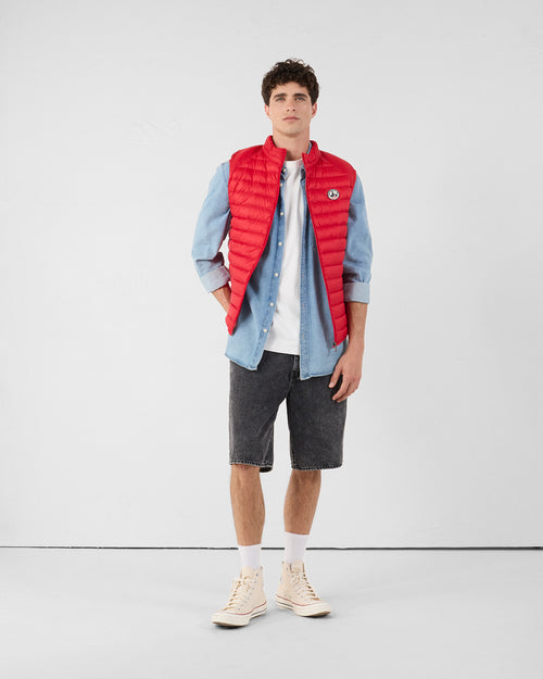 Sleeveless down jacket Carmine red Tom