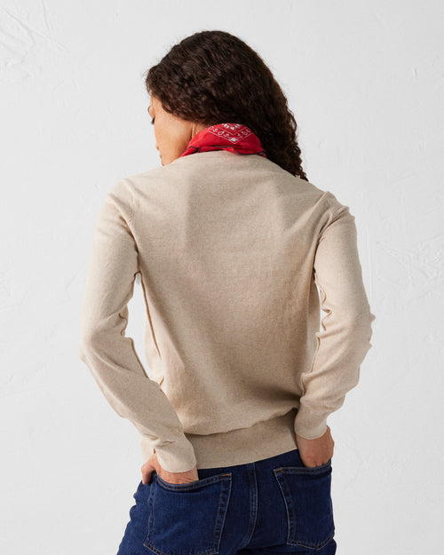 Bleached sand Round-neck knitted jumper Heloise - JOTT UK - 4