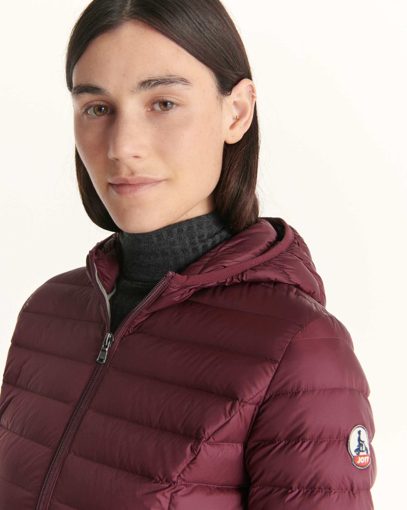 Lightweight hooded down jacket Aubergine Cloe