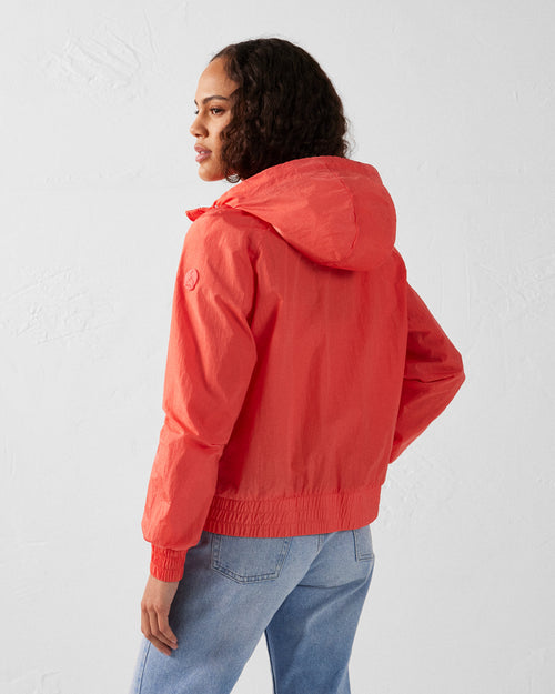Sunset coral Alize lightweight hooded windbreaker jacket - JOTT UK - 4