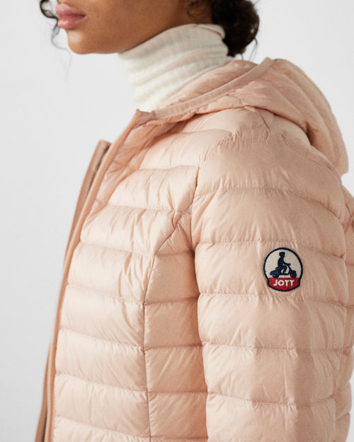 Lightweight hooded down jacket Peach skin Cloe - JOTT UK - 5