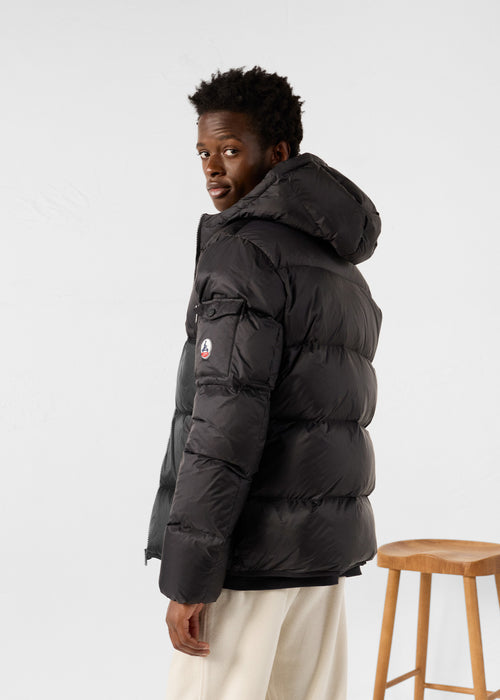 Black Hooded down jacket Java - JOTT UK - 4