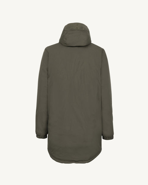 Army/Beige Amsterdam 2.0 long reversible hooded puffer jacket reversible hooded - JOTT UK - 5