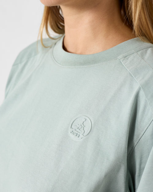 Mineral green cotton round-neck T-shirt Mazu - JOTT UK - 5