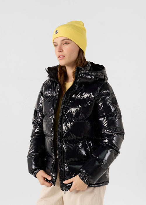 Great cold puffer-style lacquered jacket Black Prague - JOTT UK - 4