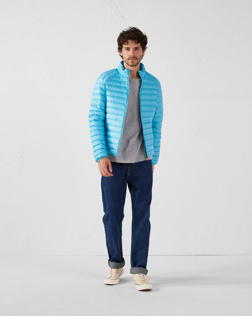 Horizon blue Lightweight down jacket Mat - JOTT UK - 2