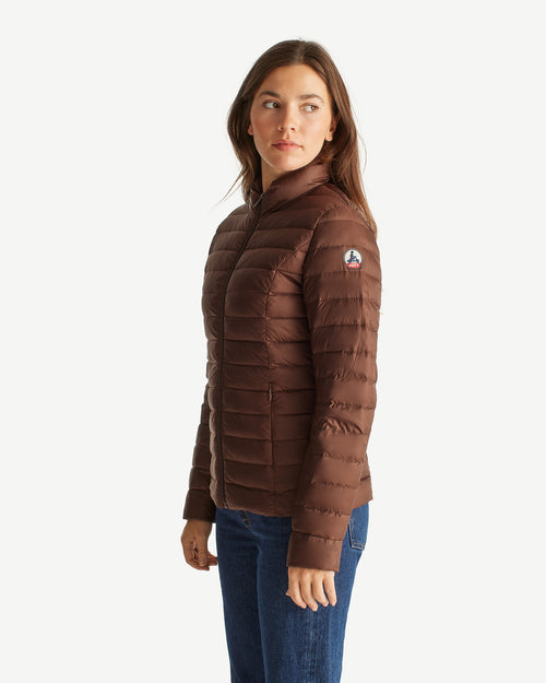 Dark chocolate Cha lightweight puffer jacket - JOTT UK - 3