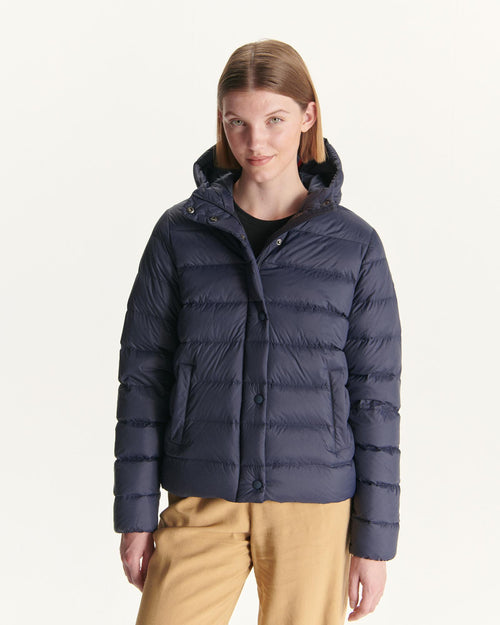 Navy Jane straight hooded puffer jacket - JOTT UK - 2