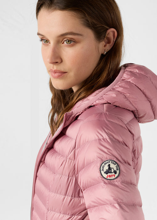Lightweight hooded down jacket Antique Pink Cloe - JOTT UK - 5