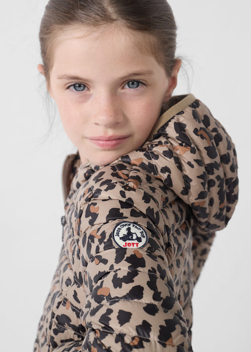 Light hooded jacket Leopard beige Carla print - JOTT UK - 4