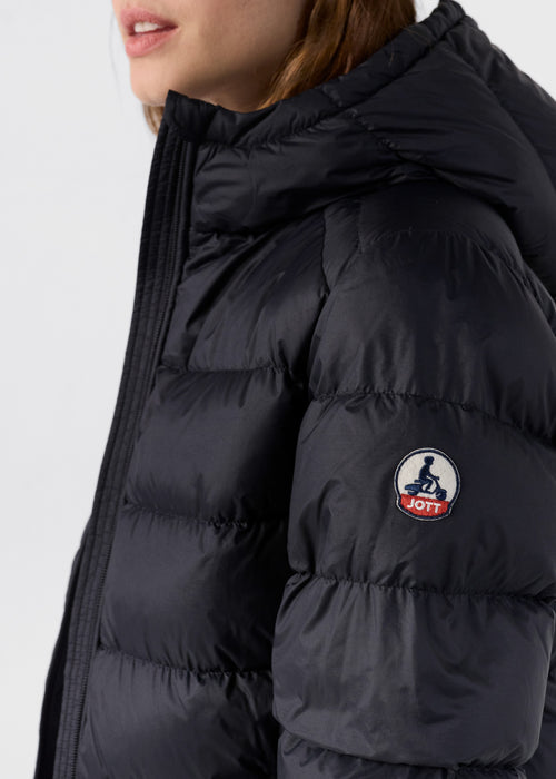 Johanna straight-cut hooded down jacket Black - JOTT UK - 5