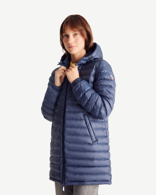 Navy Roma 2.0 long reversible puffer jacket - JOTT UK - 4