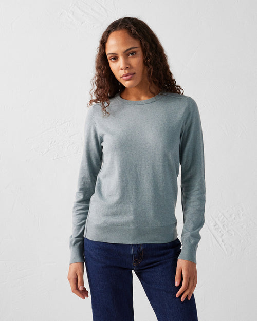 Mineral green Round-neck knitted jumper Heloise - JOTT UK - 3