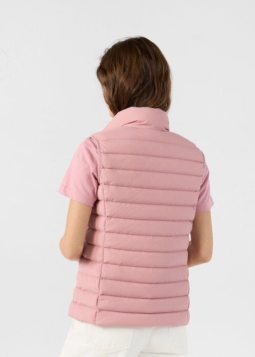 Dusty rose Grenada stretch sleeveless puffer jacket - JOTT UK - 3