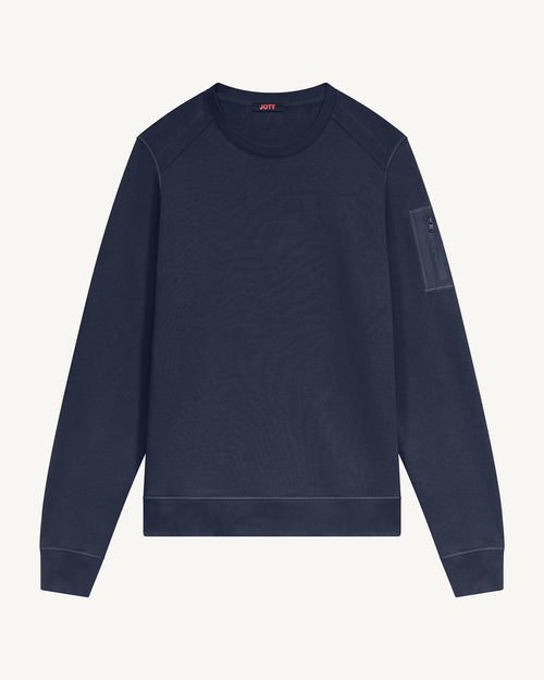 Ulysse round-necked cotton sweatshirt Navy - JOTT UK - 2