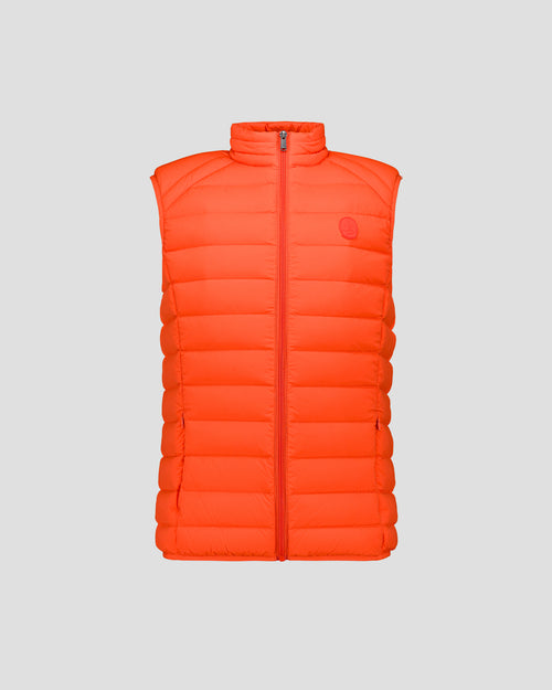 Flame red Arafo stretch sleeveless puffer jacket - JOTT UK - 2
