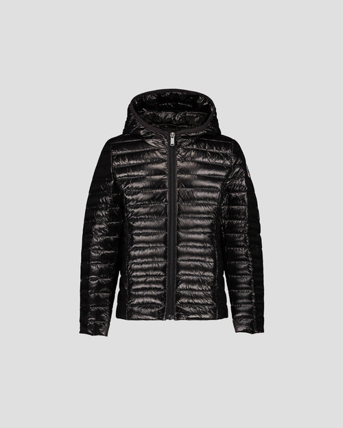 Light hooded jacket Shiny black Carla - JOTT UK - 2