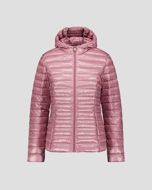 Lightweight hooded down jacket Shiny Dusty rose Cloe - JOTT UK - 2