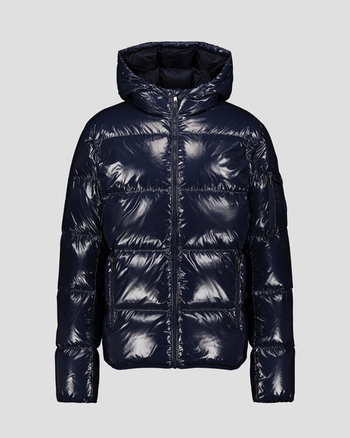 Grand Froid lacquered hooded jacket Navy Java - JOTT UK - 2
