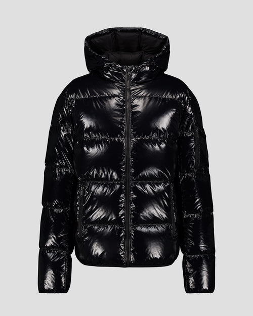 Grand Froid lacquered hooded jacket Black Java - JOTT UK - 2