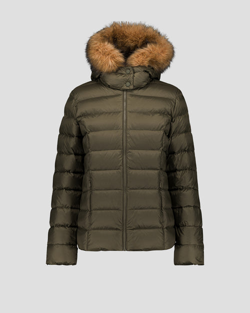 Luxe Extreme Cold hooded down jacket Army - JOTT UK - 2