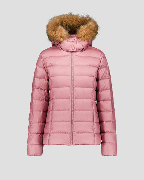 Luxe Extreme Cold hooded down jacket Dusty rose - JOTT UK - 2