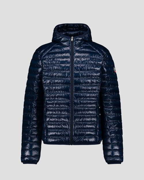 Lightweight Hooded Down Jacket Shiny Navy Nico - JOTT UK - 2