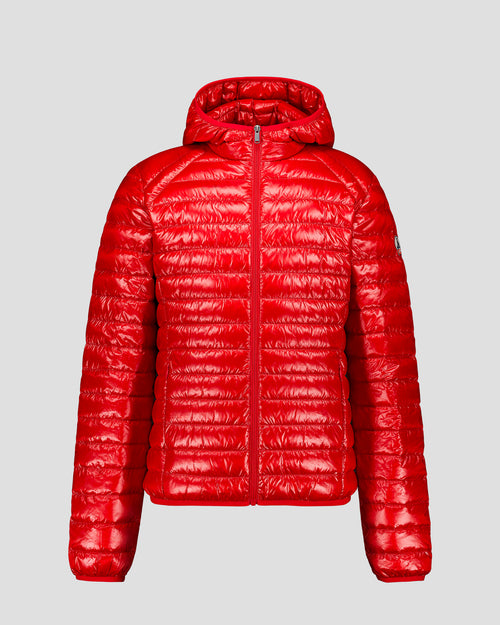Lightweight Hooded Down Jacket Shiny Carmine red Nico - JOTT UK - 2