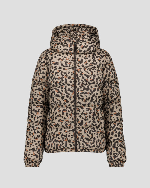 Great Cold jacket puffer Leopard beige Prague print - JOTT UK - 2
