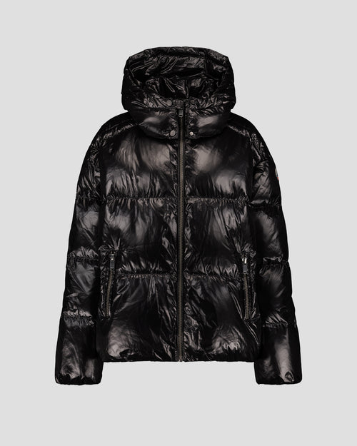 Great cold puffer padded jacket, shiny Black Quinn shiny - JOTT UK - 2