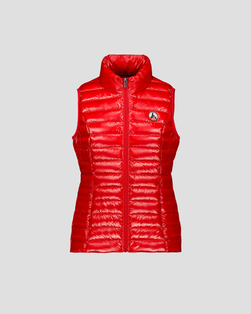 Lightweight sleeveless down jacket Shiny Carmine red Seda - JOTT UK - 2