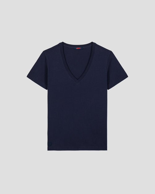 T-shirt col V Navy Sofy - JOTT UK - 2