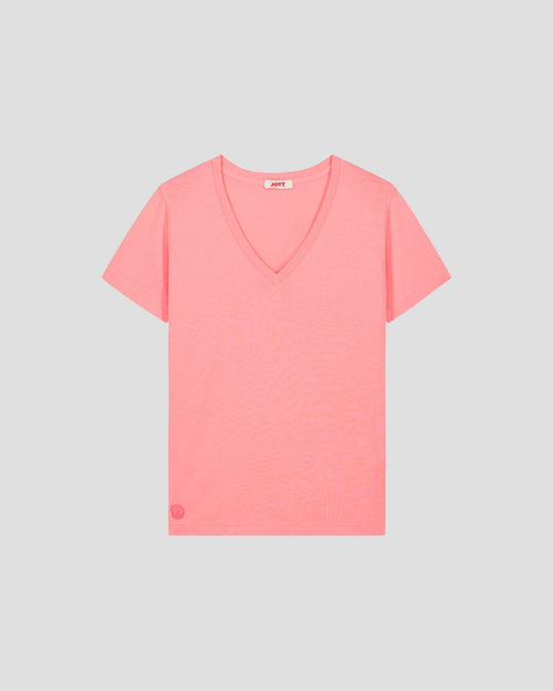 T-shirt col V Vibrant fuchsia Sofy - JOTT UK - 2