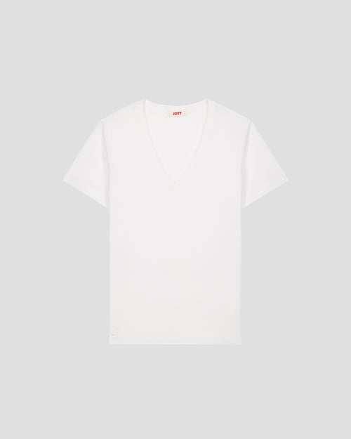 T-shirt col V White Sofy - JOTT UK - 2