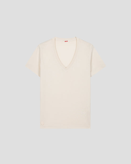 T-shirt col V Natural Sofy - JOTT UK - 2