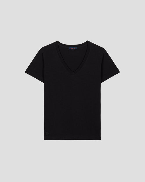 T-shirt col V Black Sofy - JOTT UK - 2