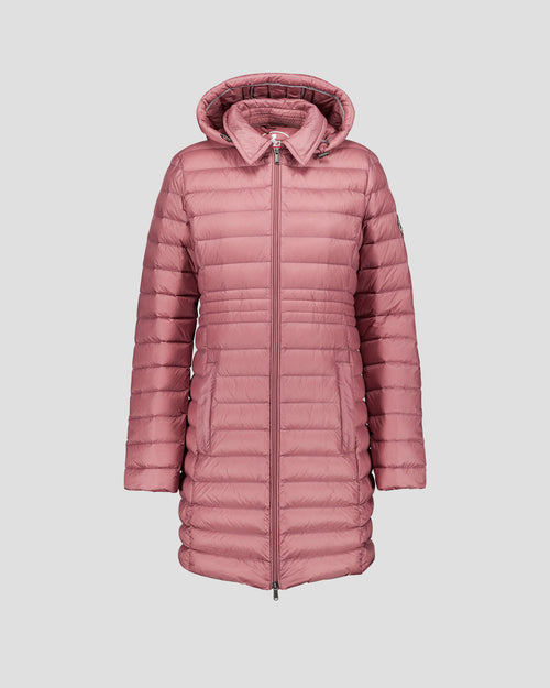 Long Hooded Down Jacket Dusty rose Vero 2.0 - JOTT UK - 2