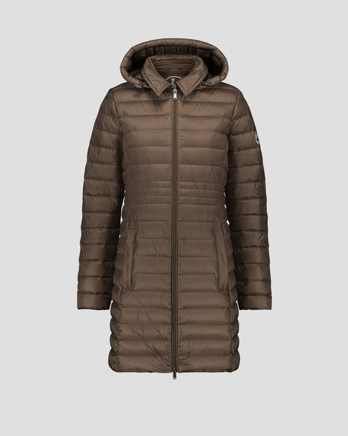 Long Hooded Down Jacket Taupe Vero 2.0 - JOTT UK - 2