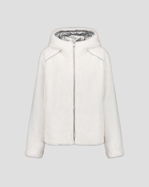 Fake fur down jacket White Zora - JOTT UK - 2