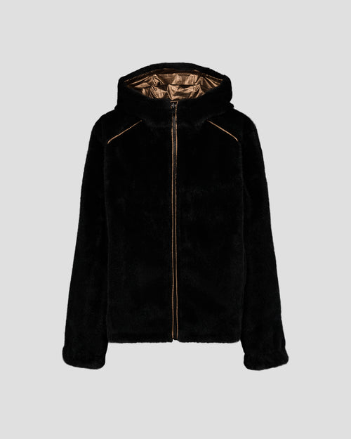 Fake fur down jacket Black Zora - JOTT UK - 2