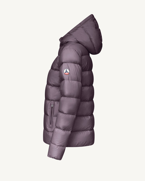 Johanna straight-cut hooded down jacket Fig - JOTT UK - 4