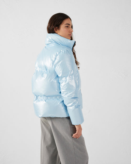 Flake metallic puffer-style down jacket Glacial blue - JOTT UK - 4