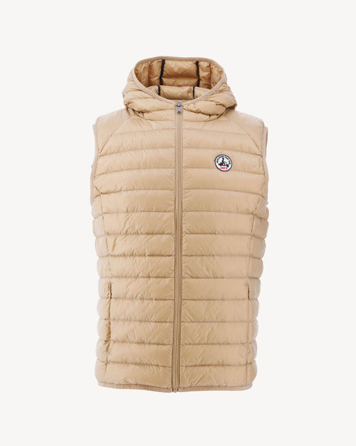 Beige Hooded sleeveless down jacket Pat - JOTT UK - 2