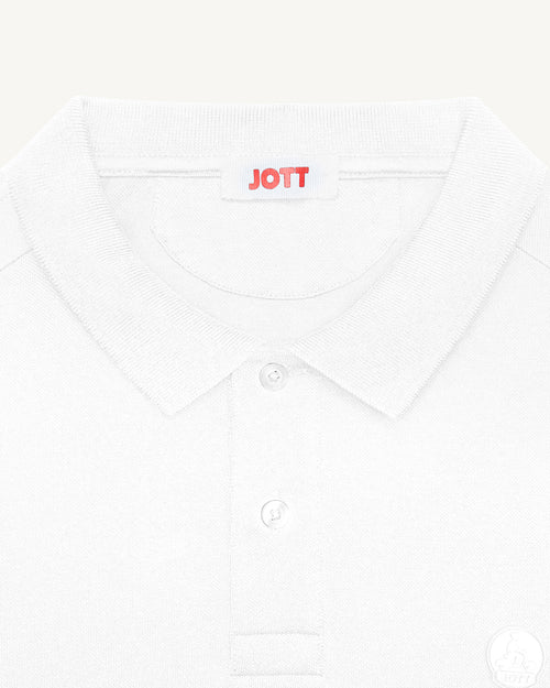 Carlos cotton long-sleeved polo shirt White - JOTT UK - 5