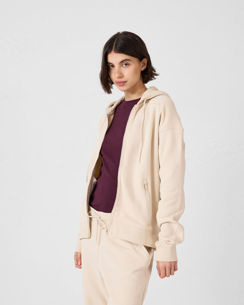 LEDA brushed fleece zipped jacket Bleached sand - JOTT UK - 3