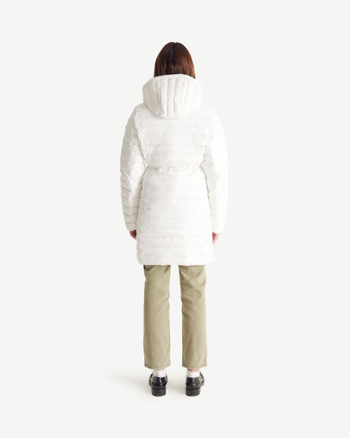 White Vero long hooded puffer jacket - JOTT UK - 4