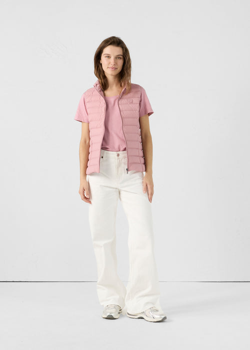Dusty rose Grenada stretch sleeveless puffer jacket - JOTT UK - 2