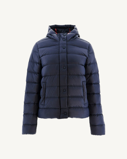 Navy Jane straight hooded puffer jacket - JOTT UK - 3