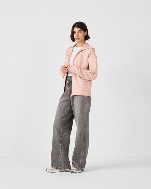 LEDA brushed fleece zipped jacket Peach skin - JOTT UK - 3